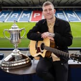 Singer Nathan Evans conducted the Scottish Cup Fourth and Fifth Round draws at Hampden Park, on April 04, 2021, in Glasgow, Scotland. (Photo by Alan Harvey / SNS Group)
