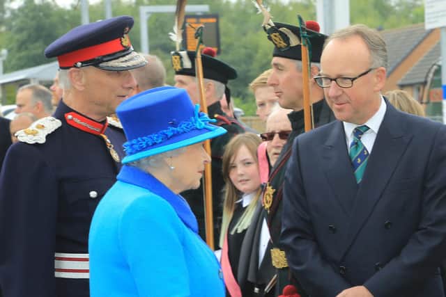 Stock photo of the Queen at Newtongrange Station for the opening of the Borders Railway.