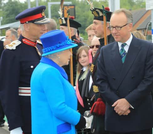 Stock photo of the Queen at Newtongrange Station for the opening of the Borders Railway.
