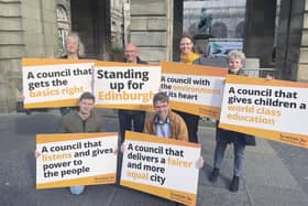 Lib Dem candidates helped launch the manifesto outside the City Chambers