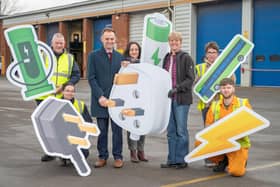 First Bus York team unveil plans for all-electric depot with local councillor. Picture: Richard Walker/ImageNorth
