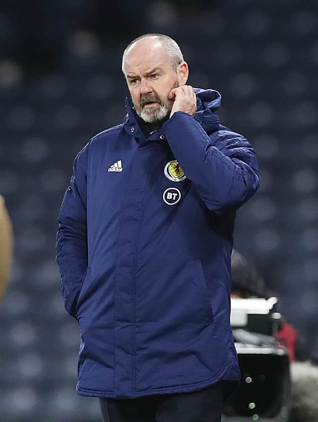 Scotland manager Steve Clarke looks on during the FIFA World Cup 2022 Qatar qualifying match between Scotland and Faroe Islands on March 31, 2021 in Glasgow, Scotland. (Photo by Ian MacNicol/Getty Images)