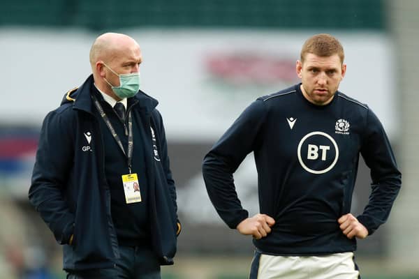 Scotland coach Gregor Townsend, pictured with Finn Russell, wants the game with France rescheduled for a date when he will have all his players available. Picture: David Rogers/Getty Images