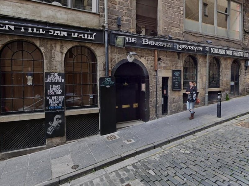 Address: 29-35 Niddry Street, Edinburgh EH1 1LG. It is claimed that a female ghost - or banshee - haunts Banshee Labyrinth, bewailing the cruel punishment Lord Nicol Edwards wrongly inflicted upon her. There's a pub, live music, and even cinema at this spectacularly spooky spot.