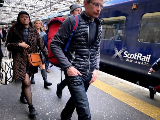 ScotRail has suspended services from Edinburgh as heavy rain is set to batter the country. (Photo by Jane Barlow/PA)