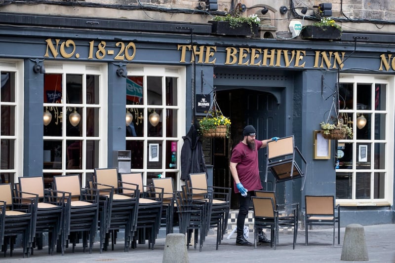 The Beehive Inn, which can trace its origins back to the 15th century, has a street cafe area in Grassmarket and also a "secret" garden terrace which is set over three levels and has an outdoor bar.