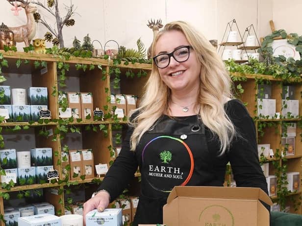 Laura Paterson who runs eco-friendly candle and gifts business Earth, Mother & Soul in Glasgow is celebrating Small Business Saturday.