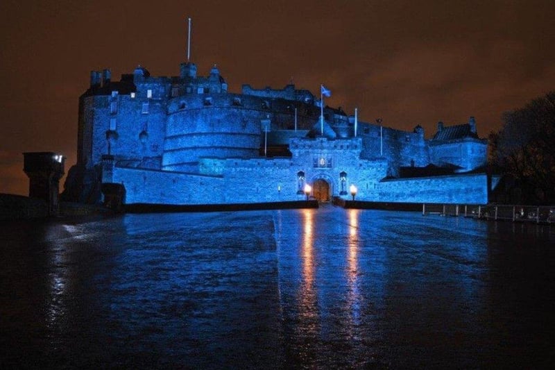 Edinburgh Castle was among a number of Scottish landmarks lit up for St Andrew's Day in 2017.