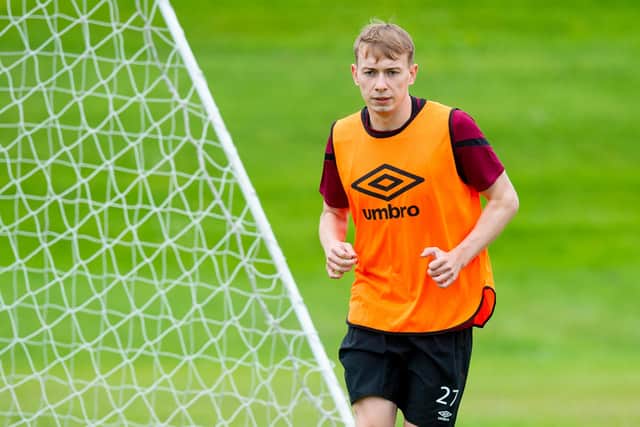 Hearts winger Lewis Moore has a hamstring problem
