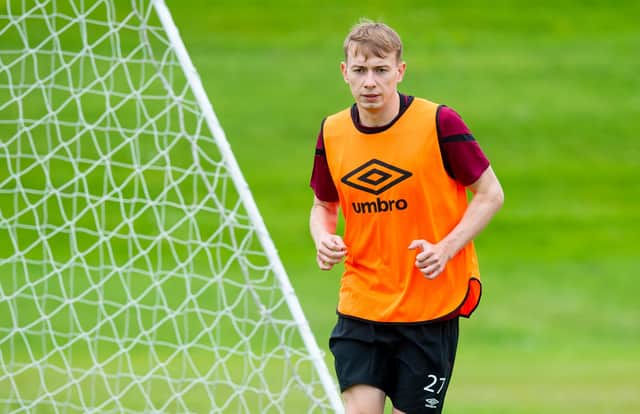 Hearts winger Lewis Moore has a hamstring problem