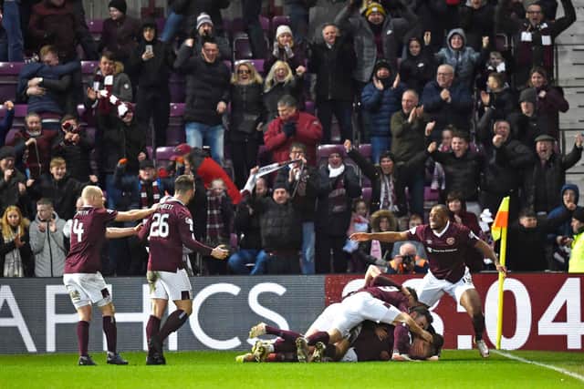 The last time Hearts won in the league was a fixture against Rangers. Picture: SNS