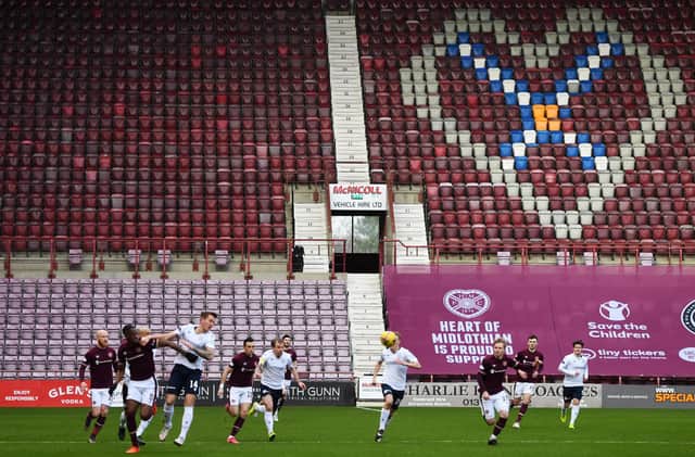 Live coverage of the Championship clash between Hearts ad Dundee at Tynecastle Park. Picture: SNS