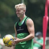 Josh Doig pictured during pre-season training with Hibs in Portugal