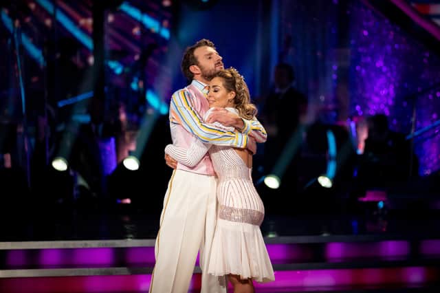JJ Chalmers and his dance partner Amy Dowden after he became the latest celebrity to be voted off Strictly