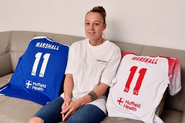 Spartans captain Alana Marshall, who has four Scotland caps, is still playing SWPL football at 35 despite being diagnosed with MS in late 2021. Picture: Michael Gillen