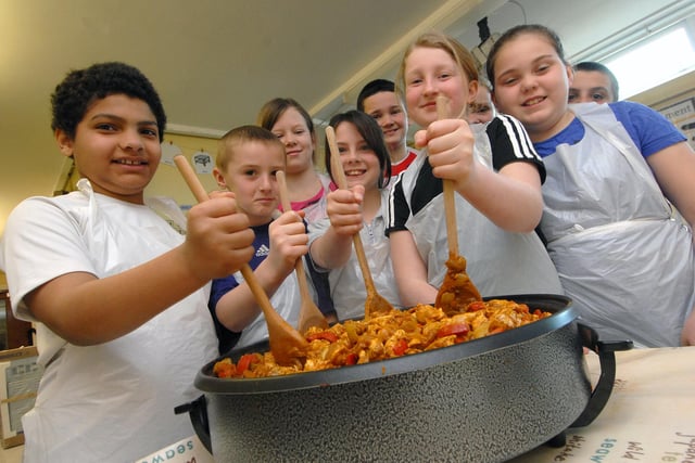 Children at Saints Peter and Paul Primary School were learning how to cook in 2010. Recognise anyone?