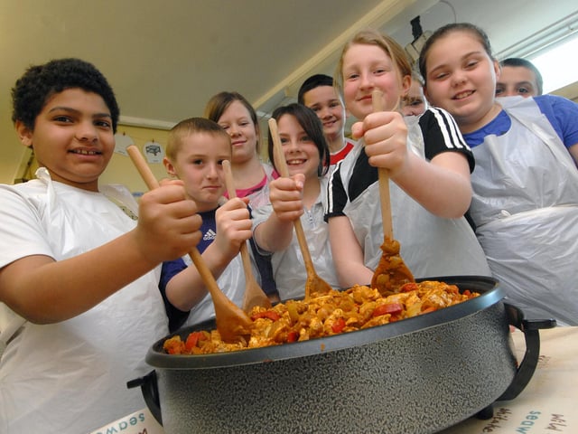 Children at Saints Peter and Paul Primary School were learning how to cook in 2010. Recognise anyone?