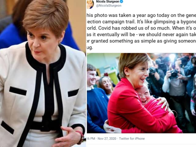 The First Minister shared a photo from last years General Election campaign.