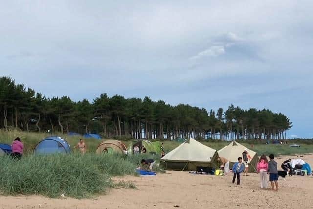 No where to relieve themselves: Campers pictured at Yellowcraig. Image: East Lothian Council