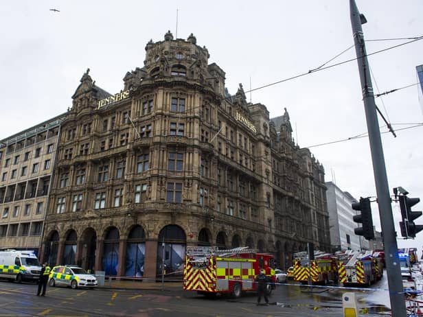 Emergency services at the scene of the fire at Jenners building in Princes Street, Edinburgh (Lisa Ferguson)