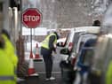 Members of the vaccination team working at the drive-through Covid-19 vaccination centre in the Queen Margaret University Campus, Musselburgh. Picture: PA Media