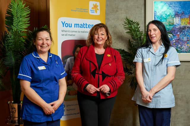 A parliamentary reception to celebrate the Great Daffodil Appeal, with Fiona Hyslop MSP (Centre).