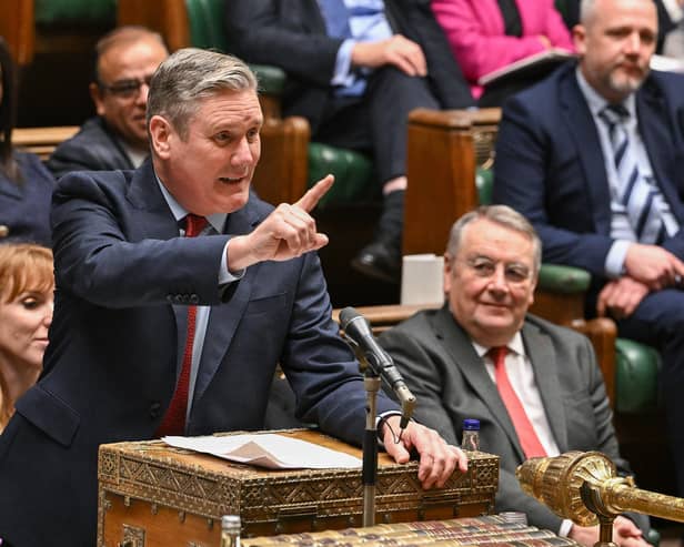 Labour Party leader Keir Starmer during Prime Ministers' Questions in the House of Commons on December 13