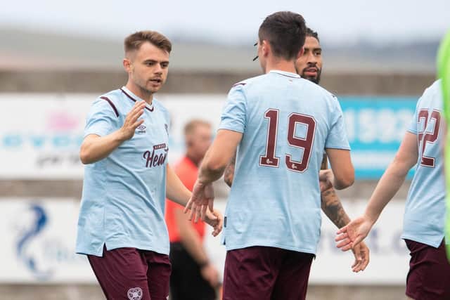 Alan Forrest celebrates his goal immediately after coming off the bench in Tuesday's 7-0 win over East Fife at Bayview. Picture: Ross Parker / SNS