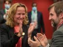 Steffi Lemke, of Germany, and Steven Guilbeault, of Canada, applaud after the world adopted the 23 new targets at the United Nations Biodiversity Conference, COP15, in Montreal (Picture: Lars Hagberg/AFP via Getty Images)