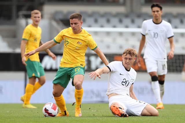 Cammy Devlin in action during on his Australia debut against New Zealand at Eden Park on Sunday. Picture: Fiona Goodall/Getty