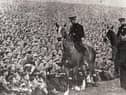 Mounted police were brought in to maintain order among the record crowd