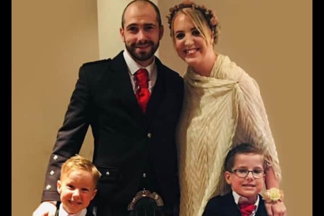 Barry and Shelley Martin with their twin sons Daniel and Oliver, who were eight when he died