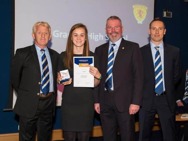 Leah Eddie graduated from the SFA performance school under Ian Ross (right) when Gordon Strachan was national team manager and Brian McClair performnce director (Picture: SNS)