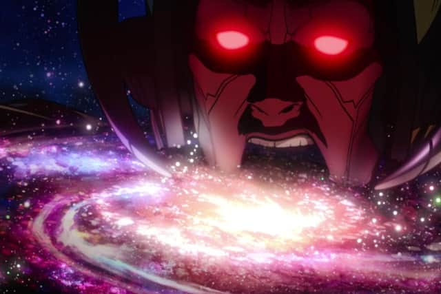 In What If...?, the character of Ultron eating universes, in a nod to how Galactus consumes planets. Photo: Disney.
