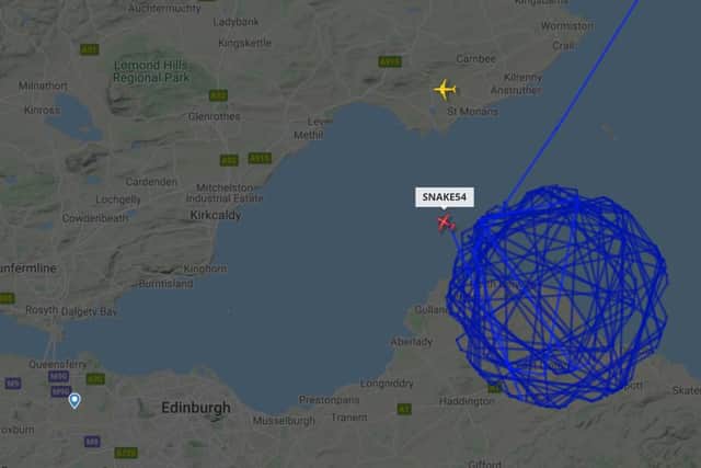 The smaller plane focused on East Lothian, forming very distinct circles.