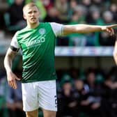 EDINBURGH, SCOTLAND - APRIL 02: Harry Clarke in action for Hibs during a cinch Premiership match between Hibernian and Dundee United at Easter Road, on April 02, 2022, in Edinburgh, Scotland. (Photo by Alan Harvey / SNS Group)