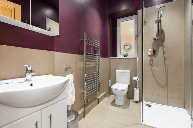 The property also includes this stylish shower room.