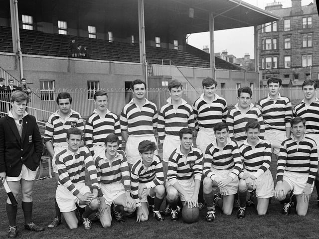 The George Heriot's School Rugby 1st team in October 1963.