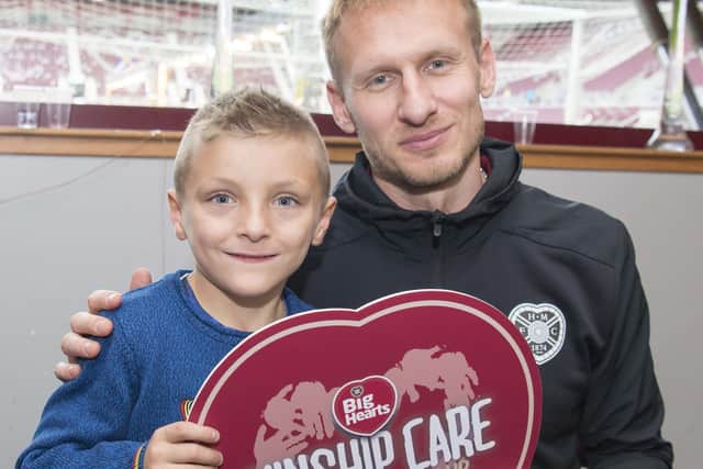 Hearts goalkeeper Zdenek Zlamal supports Big Hearts' kinship care project. Picture: Big Hearts