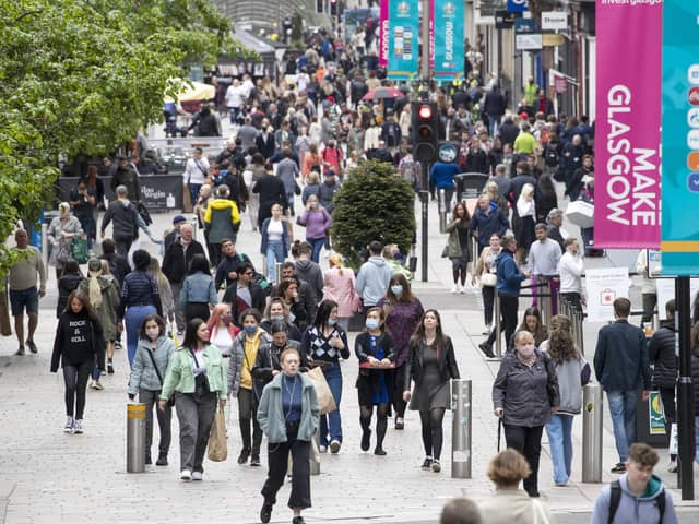 Shoppers out and about in Glasgow, where parts of the city centre have suffered badly from store closures in recent years. Picture: Jane Barlow