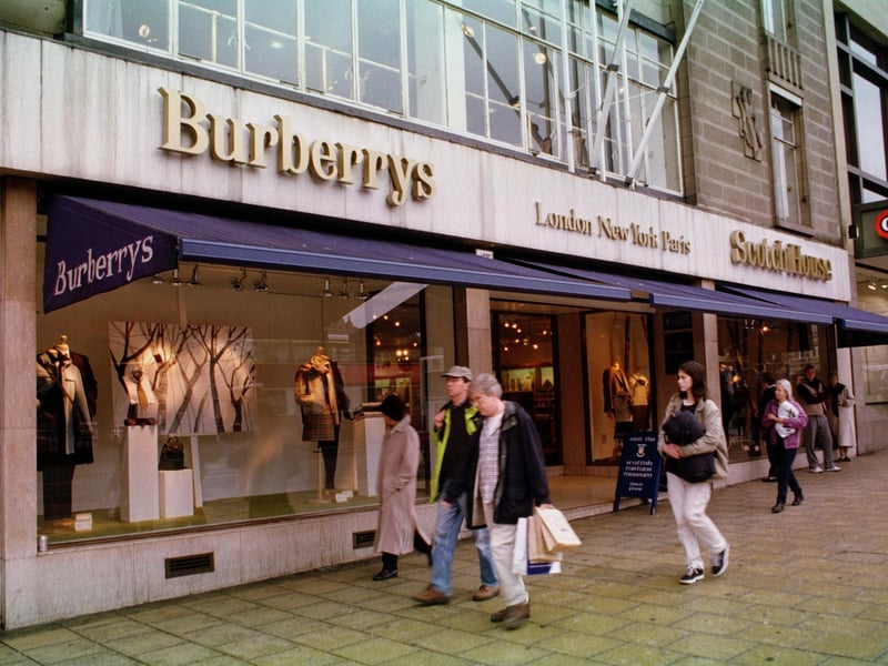 A highly fashionable blast from the past this one. Burberry closed its Princes Street outlet in 1999.