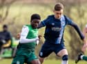 Joao Balde in action for the Hibs' development team against Huddersfield in February. Picture: Hibernian FC