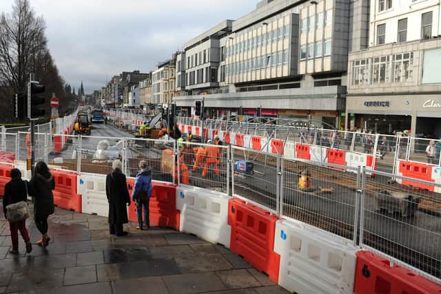 Edinburgh Trams works on  Princes Street - the years-late, over-budget project damaged the city's reputation.   Picture: Neil Hanna.