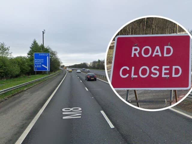 Part of the M8 in West Lothian will close overnight on Wednesday, June 7.