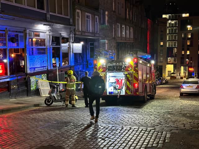 Fire crews deal with an incident in Blair Street