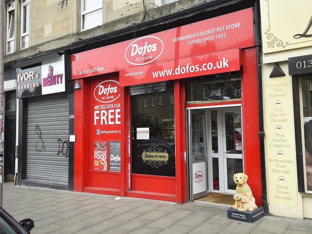 Established in 1953, Dofos brand itself "Edinburgh's oldest pet shop"