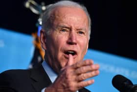 Joe Biden has warned against Nato intervention  (Photo by NICHOLAS KAMM/AFP via Getty Images)
