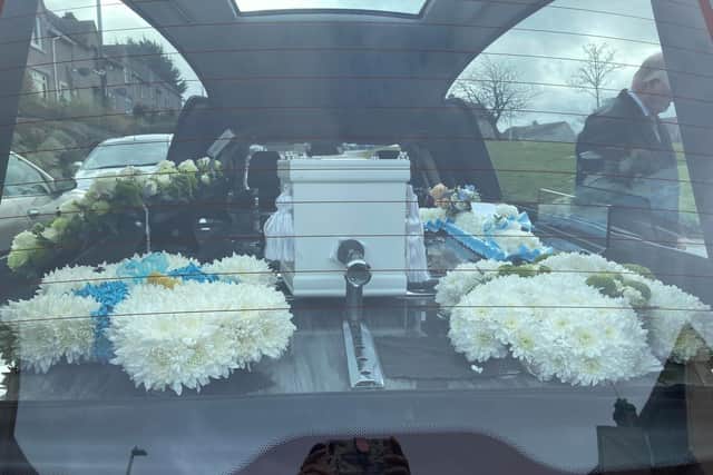 Saughton cemetery laid flowers around Gary's grave