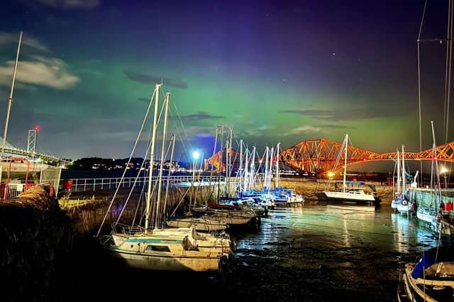 This stunning photo of the Northern Lights was taken last night by Eva Krisztina Hunya from South Queensferry, lighting up the sky over the Forth Rail Bridge.