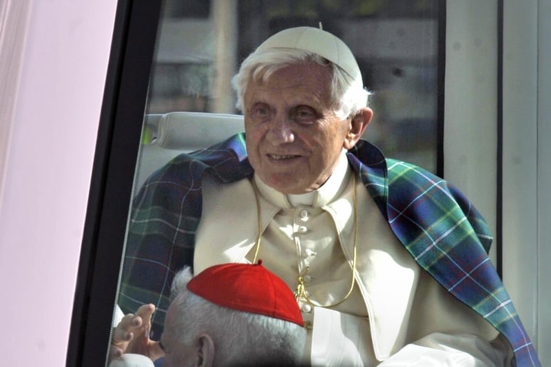 Pope Benedict XVI's four-day visit to Scotland and England was the first visit here by a Pope since his predecessor John Paul II made the very first Papal trip to the UK in 1982. And Benedict began the visit in Edinburgh. Cardinal Keith O'Brien, the then Archbishop of St Andrews and Edinburgh, gave him a specially-designed Papal tartan scarf which he wore as he was driven around the Capital in the Popemobile.